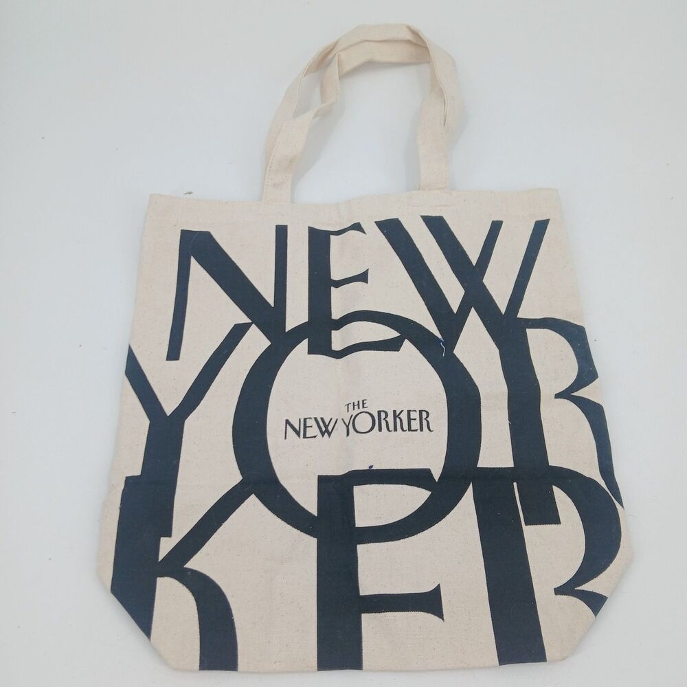 The New Yorker Magazine Graphic Canvas Tote Bag Vintage Black White Shoulder Bag